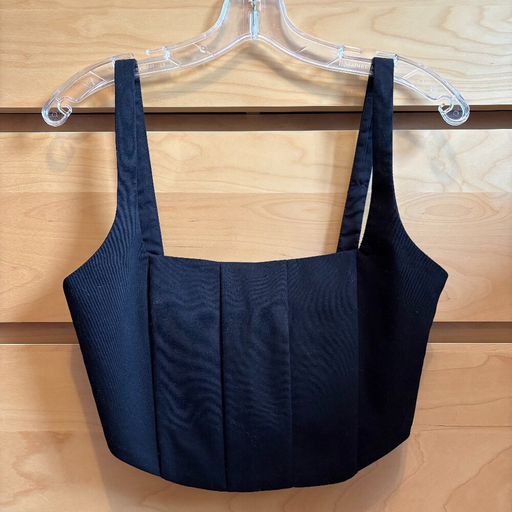 NWOT ZARA BLACK CORSET TOP, SIZE: S